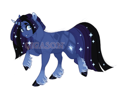Size: 2900x2300 | Tagged: safe, artist:gigason, imported from derpibooru, oc, oc:night twinkle, pony, unicorn, coat markings, colored eartips, curved horn, facial markings, female, horn, looking at you, mare, obtrusive watermark, simple background, solo, star (coat marking), transparent background, unshorn fetlocks, walking, watermark