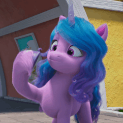 Size: 600x600 | Tagged: safe, imported from derpibooru, screencap, izzy moonbow, pony, unicorn, spoiler:my little pony: make your mark chapter 2, spoiler:myms01e08, animated, boop, cute, female, g5, gif, have you seen this dragon?, izzybetes, mare, my little pony: make your mark, my little pony: make your mark chapter 2, self-boop, solo