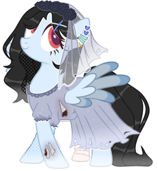 Size: 1879x2043 | Tagged: safe, artist:kellysweet1, derpibooru exclusive, imported from derpibooru, oc, oc only, oc:anime-chan, pegasus, pony, skeleton pony, undead, bone, clothes, corpse bride, cosplay, costume, crossover, dress, ear piercing, earring, emily, female, halloween, halloween costume, jewelry, mare, piercing, simple background, skeleton, skirt, solo, transparent background, wedding dress, wedding veil