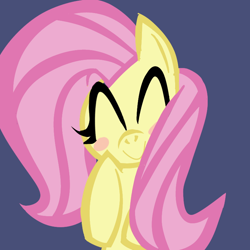 Size: 768x768 | Tagged: safe, artist:wormperson, fluttershy, pegasus, pony, blushing, cute, eyes closed, female, mare, smiling, solo