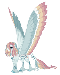 Size: 3600x4500 | Tagged: safe, artist:gigason, imported from derpibooru, oc, oc:rainy day, pegasus, pony, colored wings, female, high res, mare, multicolored wings, obtrusive watermark, simple background, solo, transparent background, unshorn fetlocks, watermark, wings