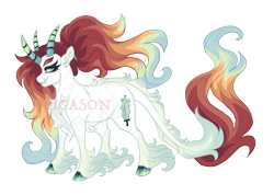 Size: 3800x2700 | Tagged: safe, artist:gigason, imported from derpibooru, oc, oc:iron forge, pony, cloven hooves, female, horn, multiple horns, obtrusive watermark, simple background, solo, transparent background, tricorn, unshorn fetlocks, watermark