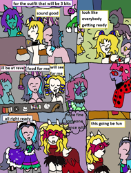 Size: 1146x1504 | Tagged: safe, artist:ask-luciavampire, imported from derpibooru, oc, cat, cat pony, changeling, original species, undead, vampire, vampony, wolf, wolf pony, clothes, comic, costume, halloween, halloween costume, holiday, tumblr