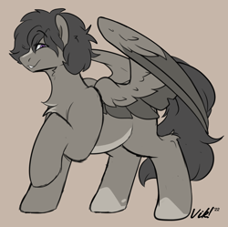 Size: 1512x1505 | Tagged: safe, artist:viktiipunk, imported from derpibooru, oc, oc:luzion, pegasus, pony, chest fluff, solo, spread wings, standing, wings