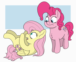 Size: 2796x2296 | Tagged: safe, artist:doodledonutart, imported from derpibooru, fluttershy, pinkie pie, earth pony, pegasus, pony, female, reference, sb-129, spongebob reference, spongebob squarepants