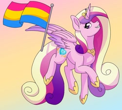 Size: 1194x1080 | Tagged: safe, artist:elementbases, artist:fruiitypieq, artist:shycookieq, imported from derpibooru, princess cadance, alicorn, pony, base used, female, pansexual pride flag, pride, pride flag, solo