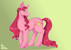 Size: 5787x4092 | Tagged: safe, artist:katarablankart, imported from derpibooru, earth pony, pony, female, g3, gradient background, green apple (g3), solo