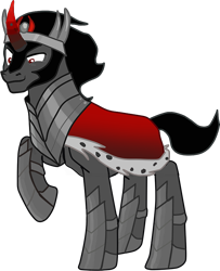 Size: 708x872 | Tagged: safe, artist:nukarulesthehouse1, imported from derpibooru, king sombra, umbrum, unicorn, the beginning of the end, antagonist, armor, artwork, cape, clothes, crown, evil, jewelry, male, monarch, paint tool sai, regalia, simple background, smug, solo, transparent background, vector, vector trace