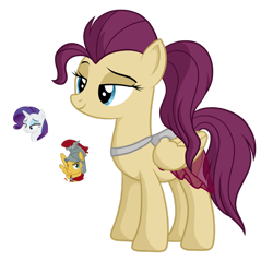 Size: 1280x1226 | Tagged: safe, artist:tenderrain-art, imported from derpibooru, flash magnus, rarity, oc, pegasus, pony, unicorn, female, male, mare, offspring, parent:flash magnus, parent:rarity, simple background, stallion, transparent background, wing hole, wings