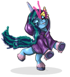 Size: 1024x1136 | Tagged: safe, artist:zsnowfilez, imported from derpibooru, pony, unicorn, clothes, costume, eyes closed, female, g5, heart, hoof heart, mare, mask, misty brightdawn, nightmare night costume, simple background, smiling, solo, transparent background, underhoof, unshorn fetlocks, upside-down hoof heart