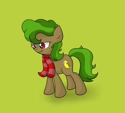 Size: 3282x2953 | Tagged: safe, artist:background basset, oc, oc only, oc:poison oak, earth pony, pony, clothes, female, green background, mare, scarf, simple background