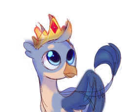 Size: 688x630 | Tagged: artist needed, source needed, safe, imported from derpibooru, gallus, griffon, crown, crown of grover, jewelry, king gallus, male, regalia, simple background, solo, white background