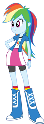 Size: 1513x4268 | Tagged: safe, artist:ytpinkiepie2, imported from derpibooru, rainbow dash, human, equestria girls, boots, clothes, jacket, shirt, shoes, simple background, skirt, socks, solo, transparent background, vest