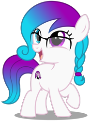 Size: 2550x3400 | Tagged: safe, alternate version, artist:strategypony, imported from derpibooru, oc, oc only, oc:aurora starling, earth pony, pony, braid, cute, earth pony oc, female, filly, foal, glasses, gradient mane, gradient tail, looking up, simple background, tail, transparent background