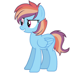 Size: 3072x3072 | Tagged: safe, artist:taeko, derpibooru exclusive, imported from derpibooru, oc, oc only, oc:rainbow borealis, pegasus, pony, 2022, blue body, female, folded wings, magical lesbian spawn, mare, multicolored mane, multicolored tail, no source, offspring, parent:rainbow dash, parent:scootaloo, parents:scootadash, pegasus oc, simple background, tail, transparent background, wings