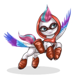 Size: 1024x1075 | Tagged: safe, artist:zsnowfilez, imported from derpibooru, zipp storm, pegasus, pony, arrowverse, clothes, costume, female, g5, mare, nightmare night costume, simple background, solo, transparent background