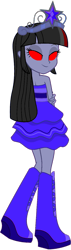 Size: 422x1485 | Tagged: safe, artist:fireluigi29, imported from derpibooru, twilight sparkle, human, equestria girls, bare shoulders, boots, clothes, crown, dress, fall formal outfits, high heel boots, jewelry, rear view, regalia, shoes, simple background, sleeveless, solo, strapless, tiara, transparent background