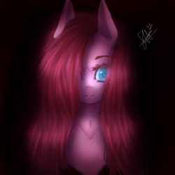 Size: 1000x1000 | Tagged: safe, artist:sunriseshine88, imported from derpibooru, pinkie pie, anthro, earth pony, bust, female, pinkamena diane pie, solo