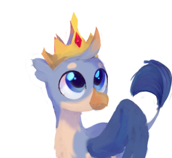 Size: 688x630 | Tagged: artist needed, source needed, safe, imported from derpibooru, gallus, griffon, crown, crown of grover, jewelry, king gallus, male, regalia, simple background, solo, white background