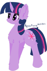 Size: 1571x2363 | Tagged: safe, alternate version, artist:aquamuro, derpibooru exclusive, imported from derpibooru, twilight sparkle, pony, unicorn, blushing, cute, ear fluff, female, fluffy, heart, heart eyes, mare, owo, signature, simple background, solo, transparent background, twiabetes, wingding eyes