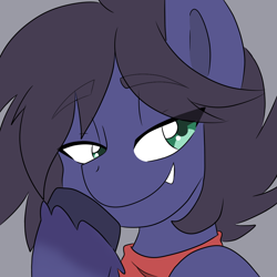 Size: 1024x1024 | Tagged: safe, artist:avimaye, imported from derpibooru, oc, oc:fenris ebonyglow, pony, bust, male, portrait, smiling, smirk, stallion