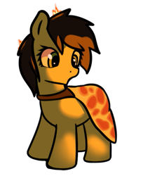 Size: 453x506 | Tagged: safe, artist:neuro, imported from derpibooru, oc, oc only, oc:filly anon, earth pony, pony, cape, clothes, female, filly, fire, foal, runescape, simple background, solo, transparent background