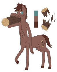 Size: 3662x4594 | Tagged: safe, artist:emc-blingds, imported from derpibooru, oc, oc only, anthro, centaur, taur, abs, log, male, raised hoof, reference sheet, simple background, smiling, transparent background