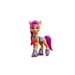 Size: 1080x1080 | Tagged: safe, imported from derpibooru, sunny starscout, earth pony, pony, animated, female, g5, gif, mare, my little pony: a new generation, official, roller skates, simple background, solo, transparent background