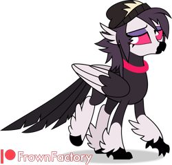 Size: 2085x2000 | Tagged: safe, artist:frownfactory, imported from derpibooru, demon, hippogriff, female, hat, helluva boss, hippogriffied, mare, octavia (helluva boss), simple background, solo, species swap, transparent background, vector