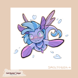 Size: 1200x1200 | Tagged: safe, artist:cold-blooded-twilight, imported from derpibooru, silverstream, sea pony, seapony (g4), alternate form, blushing, creepy, female, fin wings, fins, fish tail, from below, glowing, glowing eyes, implied drowning, solo, tail, underwater, water, wings