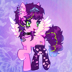 Size: 3000x3000 | Tagged: safe, artist:plushfurby, imported from derpibooru, oc, oc:pipp peroxide, pegasus, alternate hairstyle, alternate universe, female, scene kid