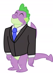 Size: 1640x2360 | Tagged: safe, artist:disneymarvel96, artist:memnoch, edit, imported from derpibooru, vector edit, spike, dragon, the last problem, animated, bowtie, business suit, clothes, gigachad spike, male, necktie, older, older spike, simple background, solo, suit, transformation, tuxedo, vector, white background, wings