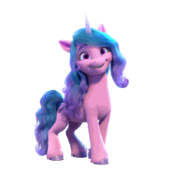 Size: 1080x1080 | Tagged: safe, imported from derpibooru, izzy moonbow, pony, unicorn, animated, cute, female, g5, gif, i watch it for the ears, izzybetes, mare, my little pony: make your mark, official, open mouth, simple background, smiling, solo, standing, transparent background