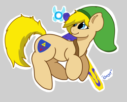 Size: 3096x2500 | Tagged: safe, artist:onsti, imported from derpibooru, fairy, pony, gray background, link, navi, outline, ponified, simple background, the legend of zelda, white outline