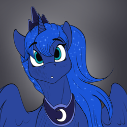 Size: 2223x2223 | Tagged: safe, artist:crimsonwolf360, imported from derpibooru, princess luna, alicorn, pony, cute, ethereal mane, female, lunabetes, mare, solo, starry mane