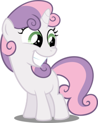 Size: 800x999 | Tagged: safe, artist:derpwave, imported from derpibooru, sweetie belle, pony, unicorn, female, filly, foal, grin, simple background, smiling, solo, transparent background, vector