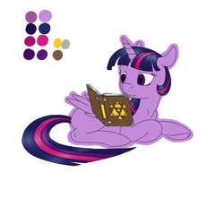 Size: 2048x2048 | Tagged: safe, artist:psychodikdik, imported from derpibooru, twilight sparkle, alicorn, pony, book, reading, simple background, solo, twilight sparkle (alicorn), white background