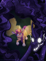 Size: 1515x2000 | Tagged: safe, artist:inuhoshi-to-darkpen, imported from derpibooru, sunny starscout, alicorn, pony, female, g5, mare, my little pony: a new generation, nightmare, nightmare forces, race swap, sunnycorn