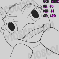 Size: 500x500 | Tagged: safe, imported from derpibooru, oc, commission, cute, grin, ink drawing, obtrusive watermark, smiling, solo, traditional art, watermark, your character here