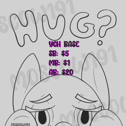 Size: 500x500 | Tagged: safe, imported from derpibooru, oc, commission, cute, hug request, ink drawing, obtrusive watermark, solo, traditional art, watermark, your character here