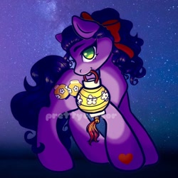 Size: 1080x1080 | Tagged: safe, artist:prettycursor, imported from derpibooru, kimono, earth pony, pony, female, g3, g3 to g4, g4, generation leap, lantern, night