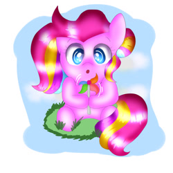 Size: 1024x1024 | Tagged: safe, artist:doraeartdreams-aspy, imported from derpibooru, storybelle, earth pony, pony, blowing, cute, daaaaaaaaaaaw, g3, g3 to g4, g4, generation leap, hnnng, pinwheel (toy), solo