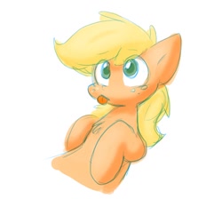 Size: 944x844 | Tagged: safe, artist:zutcha, imported from derpibooru, applejack, earth pony, pony, cute, female, jackabetes, silly, silly pony, simple background, solo, tongue out, white background, who's a silly pony