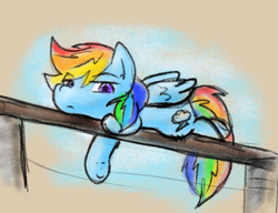 Size: 750x577 | Tagged: safe, artist:zutcha, imported from derpibooru, rainbow dash, pegasus, pony, female, solo