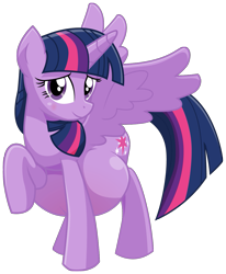 Size: 1057x1280 | Tagged: safe, artist:xniclord789x, imported from derpibooru, twilight sparkle, alicorn, pony, belly, belly blush, big belly, blushing, cute, female, mare, preglight sparkle, pregnant, raised hoof, simple background, smiling, solo, spread wings, transparent background, twiabetes, twilight sparkle (alicorn), wings