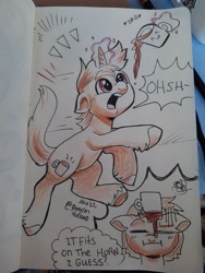 Size: 1536x2048 | Tagged: safe, artist:avui, imported from ponybooru, pony, unicorn, coffee, solo, traditional art