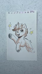 Size: 1152x2048 | Tagged: safe, artist:avui, imported from ponybooru, oc, unicorn, solo, traditional art