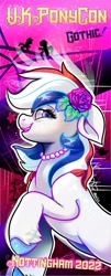 Size: 399x992 | Tagged: safe, artist:avui, imported from ponybooru, oc, oc:britannia (uk ponycon), flower, flower in hair, gothic, solo, uk ponycon