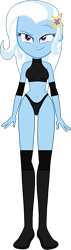 Size: 440x1541 | Tagged: safe, artist:invisibleink, artist:xjkenny, imported from derpibooru, trixie, human, equestria girls, belly button, breasts, clothes, elbow pads, female, knee pads, shoes, simple background, solo, sports, transparent background, vector, wrestler, wrestling