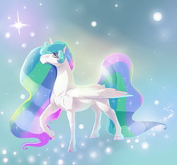 Size: 3200x3000 | Tagged: safe, artist:whitearbalest, imported from derpibooru, princess celestia, alicorn, female, solo, stars